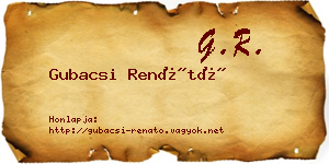 Gubacsi Renátó névjegykártya